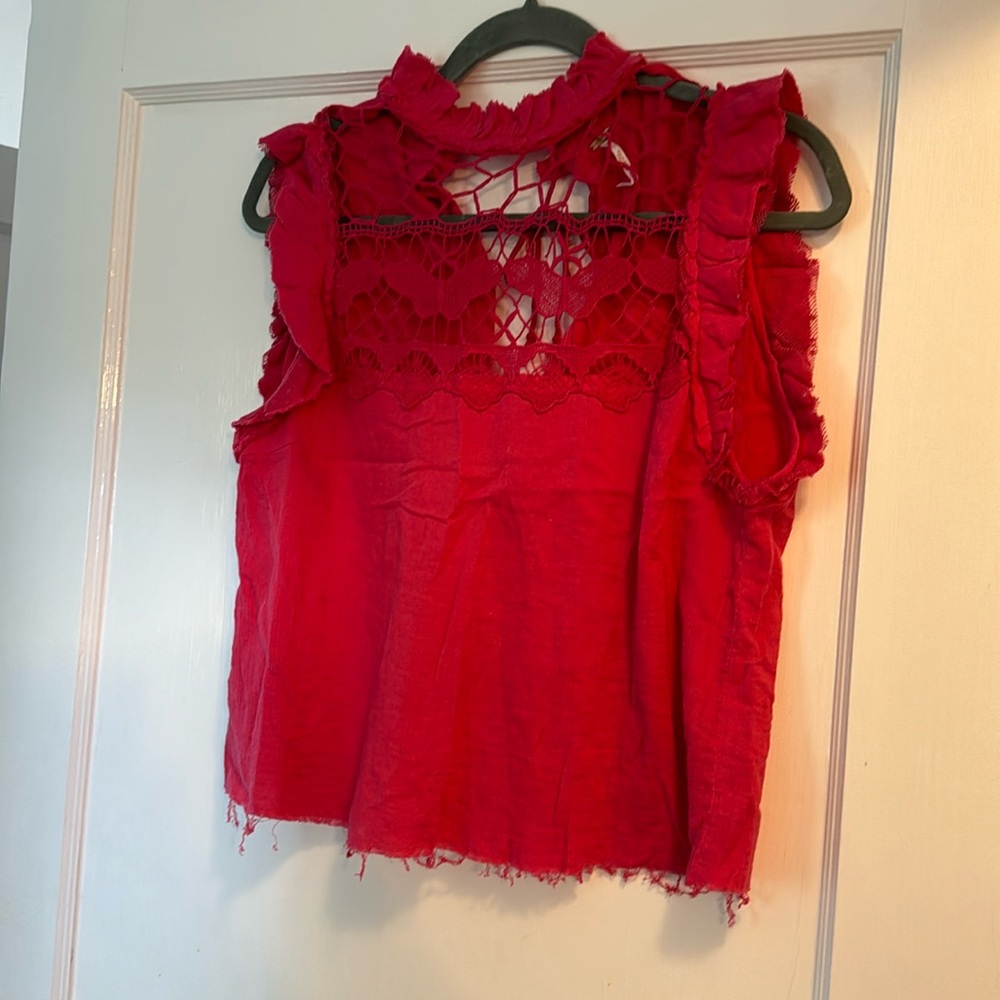 Pink free people blouse
